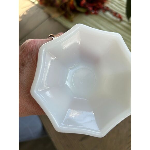 Vintage Anchor Hocking Milk Glass Candy Dish with Lid - Picture 6 of 10